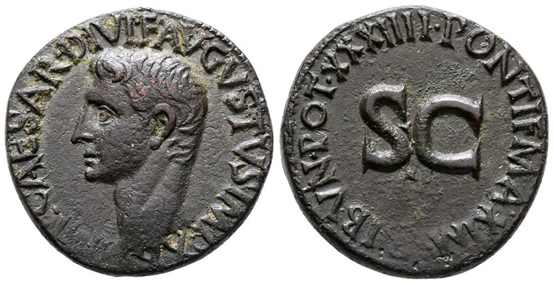 Augustus (27 Bc-ad 14). Æ As (27 MM, 11.10 G).