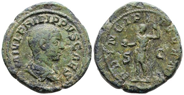 Philip II (Caesar, 244-247). Æ Sestertius (33 mm, 24.85 g).