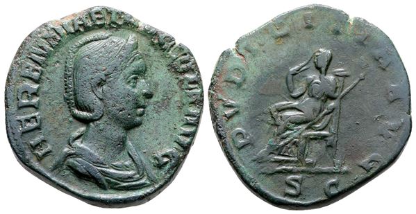 Herennia Etruscilla (Augusta, 249-251). Æ Sestertius (29 mm, 16.26 g).