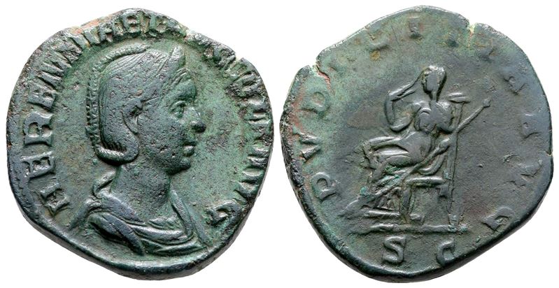 Herennia Etruscilla (augusta, 249-251). Æ Sestertius (29 MM, 16.26 G).