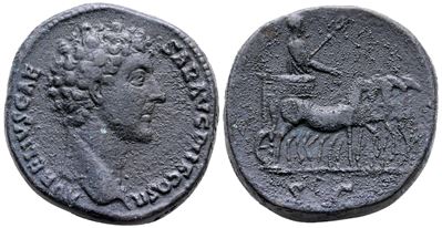 Marcus Aurelius (caesar, 139-161). Æ Sestertius (30 MM, 25.96 G).
