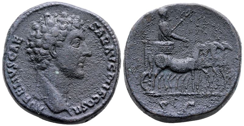 Marcus Aurelius (caesar, 139-161). Æ Sestertius (30 MM, 25.96 G).