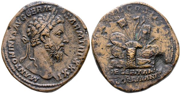 Marcus Aurelius (161-180). Æ Sestertius (32 mm, 25.58 g).