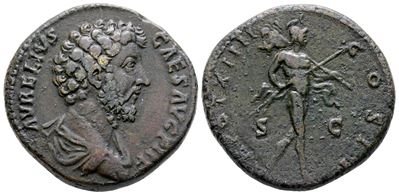 Marcus Aurelius (caesar, 139-161). Æ Sestertius (31 MM, 24.99 G).