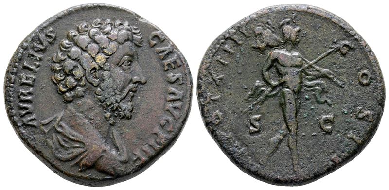 Marcus Aurelius (caesar, 139-161). Æ Sestertius (31 MM, 24.99 G).