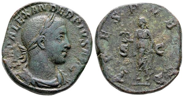 Severus Alexander (222-235). Æ Sestertius (30 mm, 20.48 g).  - Auction Greek, Roman and Byzantine Coins	 - Bertolami Fine Art - Prague