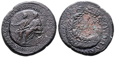 Germanicus With Drusus (caesar, 15 Bc-ad 19). Lydia, Sardis. Æ (29 MM, 12.60 G).