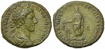 Commodus (177-192), As, Rome, C. Ad 181-184; Æ (g 11,45; MM 25)