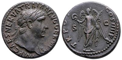 Trajan (98-117). Æ As (25 MM, 10.92 G).