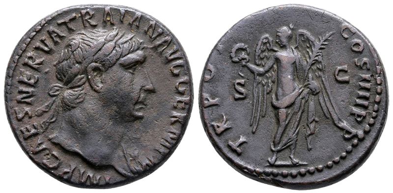 Trajan (98-117). Æ As (25 MM, 10.92 G).