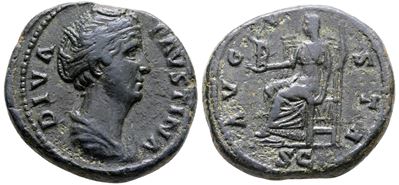 Diva Faustina Senior (died Ad 140/1). Æ As (26 MM, 13.04 G).