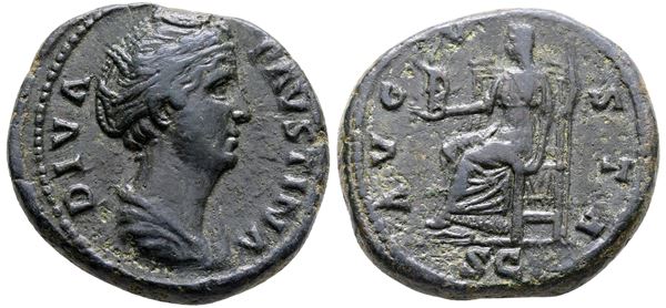 Diva Faustina Senior (died AD 140/1). Æ As (26 mm, 13.04 g).