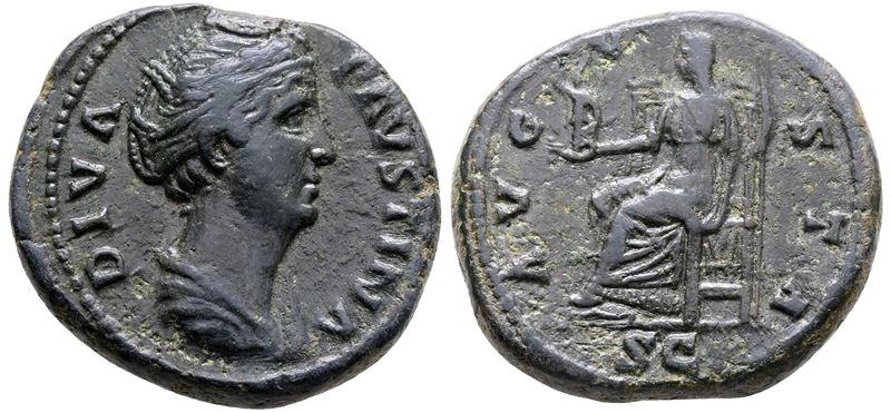 Diva Faustina Senior (died Ad 140/1). Æ As (26 MM, 13.04 G).