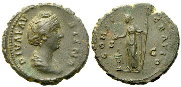 Diva Faustina I, As struck under Antoninus Pius, Rome, c. AD 141-161; Æ (g 12,60; mm 29)