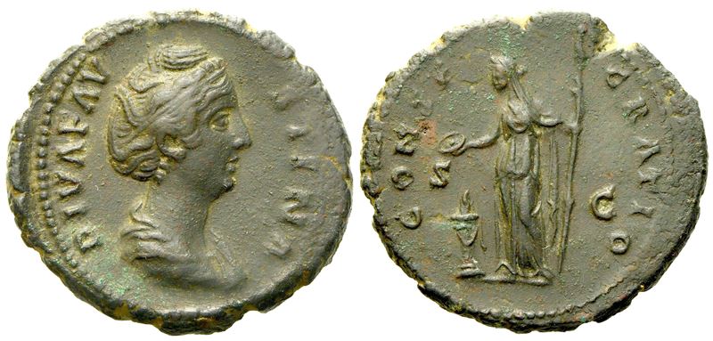 Diva Faustina I, As Struck Under Antoninus Pius, Rome, C. Ad 141-161; Æ (g 12,60; MM 29)