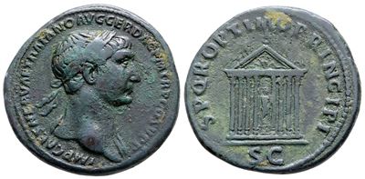 Trajan (98-117). Æ As (28 MM, 12.46 G).