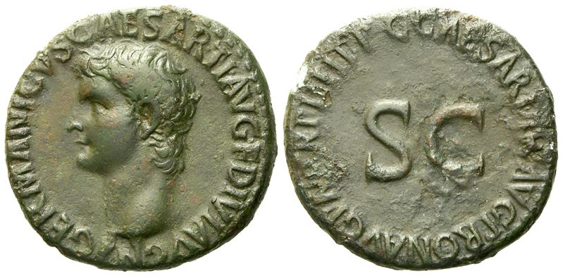 Germanicus, As struck under Gaius (Caligula), Rome, c. AD 37-38; Æ (g 12,05; mm 27,4)