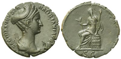 Sabina, Dupondius Or As Struck Under Hadrian, Rome, C. Ad 127-138; Æ (g 8,10, MM 27)