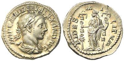 Severus Alexander (222-235), Denarius, Rome, Ad 222-228; Ar (g 2,88; MM 19)