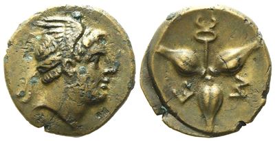Lucania, Metapontion (C. 300-250 Bc), Æ (1,92 G; 13,6 MM)