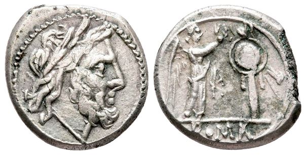 Anonymous, Rome, after 218 BC. AR Victoriatus (17 mm, 3.01 g).