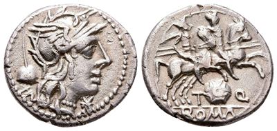 T. Quinctius Flamininus, Rome, 126 Bc. Ar Denarius (19 MM, 3.65 G).