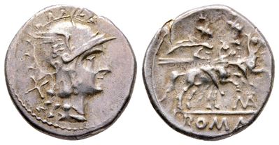 Matienus, Rome, 179-170 Bc. Ar Denarius (17 MM, 3.27 G).