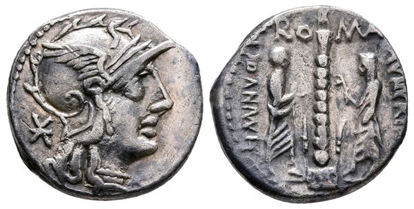 Ti. Minucius C.f. Augurinus, Rome, 134 BC. AR Denarius (18 mm, 3.84 g).