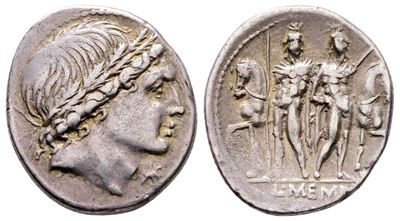 L. Memmius, Rome, 109-108 Bc. Ar Denarius (20 MM, 3.81 G).
