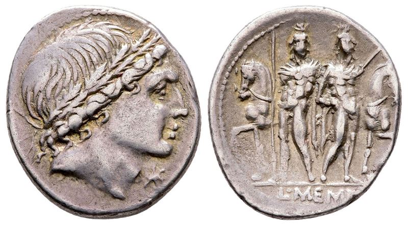 L. Memmius, Rome, 109-108 Bc. Ar Denarius (20 MM, 3.81 G).