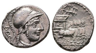 L. Rubrius Dossenus, Rome, 87 Bc. Ar Denarius (17 MM, 3.84 G).