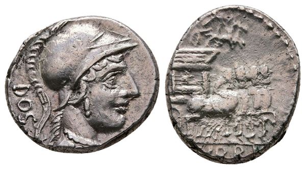 L. Rubrius Dossenus, Rome, 87 BC. AR Denarius (17 mm, 3.84 g).