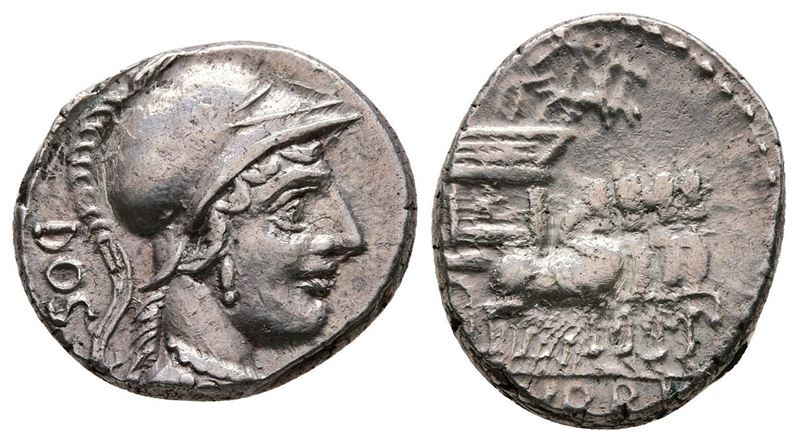 L. Rubrius Dossenus, Rome, 87 Bc. Ar Denarius (17 MM, 3.84 G).