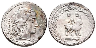 Mn. Fonteius C.f., Rome, 85 Bc. Ar Denarius (21 MM, 3.85 G).