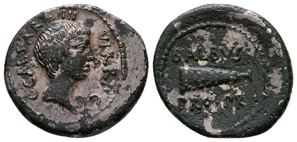 Octavian, military mint traveling with Octavian in Italy, late 41 BC. Fourrèe Denarius (20 mm, 2.79 g).