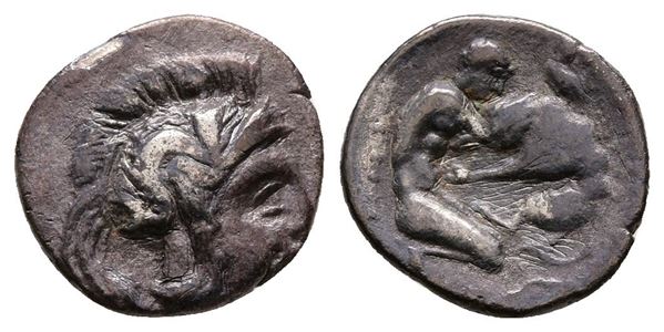 Southern Apulia, Tarentum, c. 325-280 BC. AR Diobol (12 mm, 0.83 g).