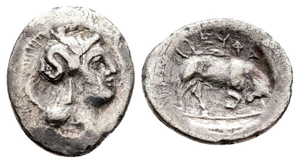 Southern Lucania, Thourioi, c. 350-300 BC. AR Triobol (13 mm, 0.77 g).