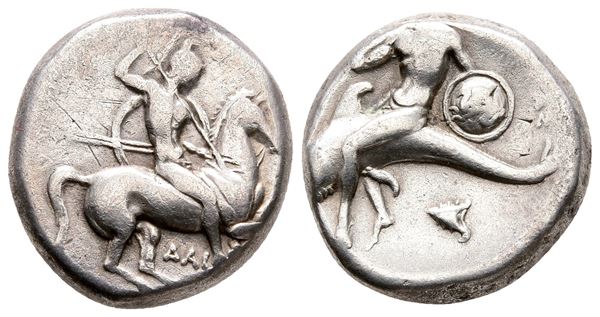 Southern Apulia, Tarentum, c. 332-302 BC. AR Nomos (20 mm, 7.74 g).  - Auction Greek, Roman and Byzantine Coins	 - Bertolami Fine Art - Prague