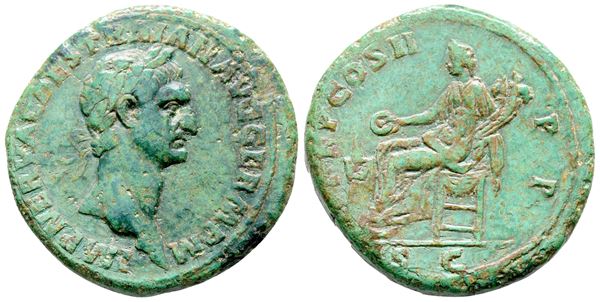 Trajan (98-117). Æ Sestertius (32 mm, 22.95g g).