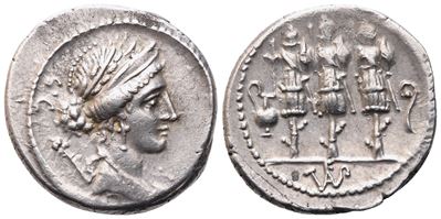 Faustus Cornelius Sulla, Denario, 56 a.C.