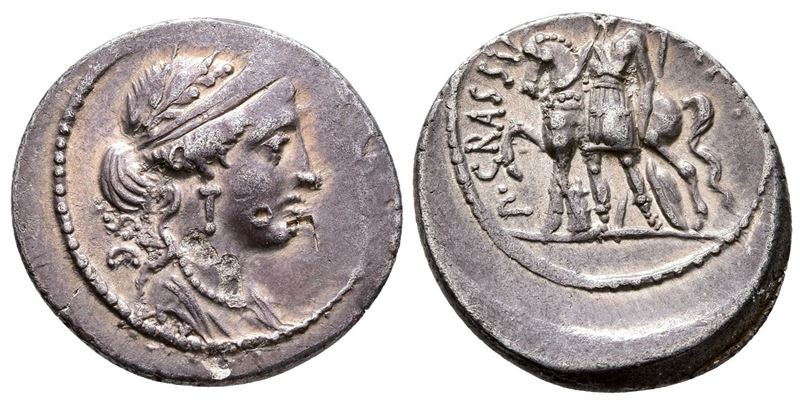 P. Licinius Crassus M.f., Rome, 55 Bc. Ar Denarius (20 MM, 3.79 G).