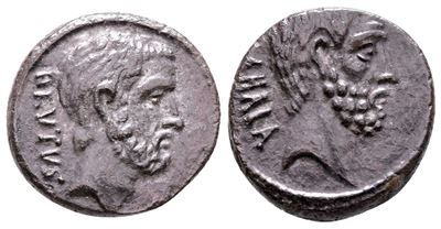 Q. Servilius Caepio (M. Junius) Brutus, Rome, 54 Bc. Ar Denarius (18 MM, 3.87 G).