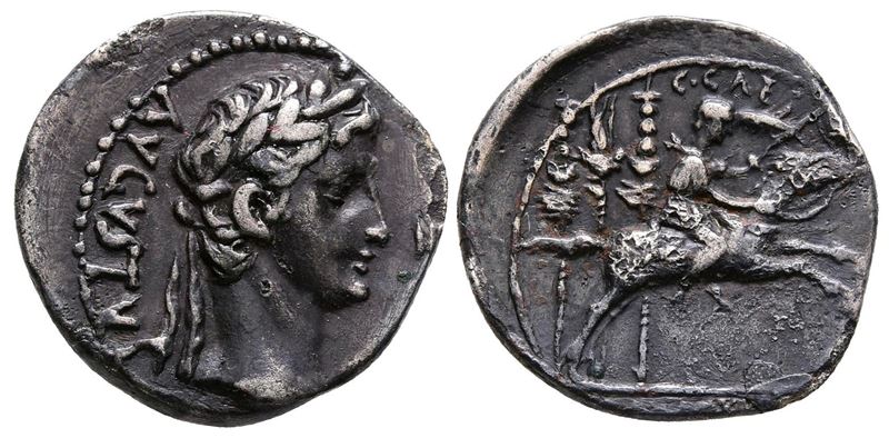 Augustus (27 Bc-ad 14). Ar Denarius (19 MM, 3.82 G).