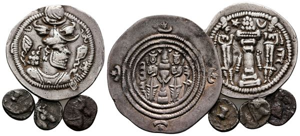 Lot of 5 Greek and Oriental Greek AR, to be catalogued. Lot sold as is, no return