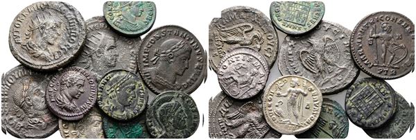 Lot of 10 Roman Provincial and Roman Imperial coins, to be catalogued. Lot sold as is, no return