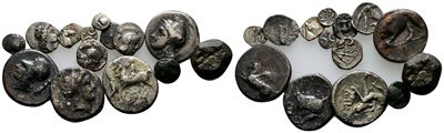 Lot Of 14 Greek Ar Coins, To Be Catalogued. Lot Sold As Is, No Return