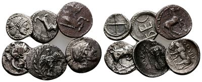 Lot Of 6 Greek Ar Fractions, To Be Catalogued. Lot Sold As Is, No Return