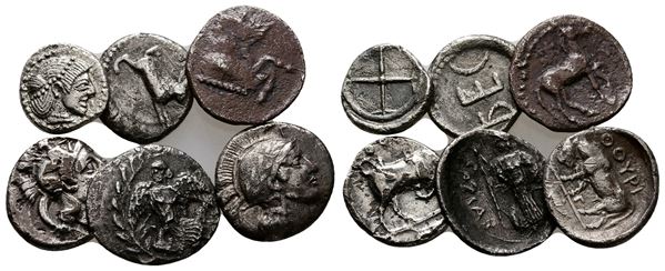 Lot of 6 Greek AR Fractions, to be catalogued. Lot sold as is, no return