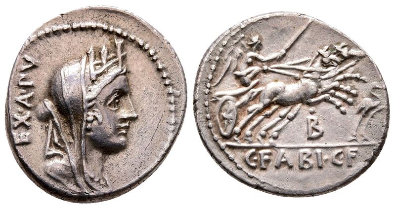 C. Fabius C.f. Hadrianus, Rome, 102 Bc. Ar Denarius (21 MM, 3.89 G).