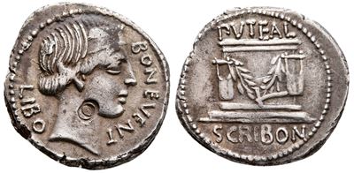 L. Scribonius Libo, Rome, 62 Bc. Ar Denarius (21 MM, 3.89 G).